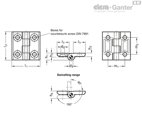 GUKページ GN 237-A4 Hinges Stainless Steel | Elesa+Ganter